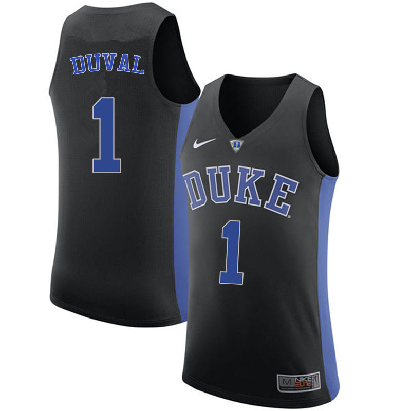 Men Duke Blue Devils #1 Trevon Duval College Basketball Jerseys Sale-Black
